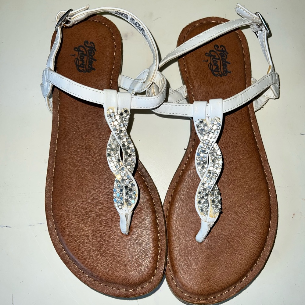 White summer sandals